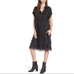Zadig & Voltaire Rastana Black Distressed Detailed Dress Minimalist Pockets